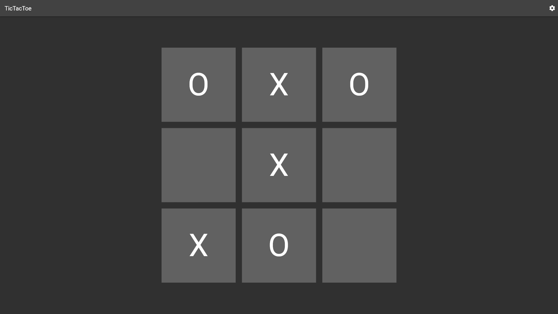 Screenshot of the 'TicTacToe' flutter project